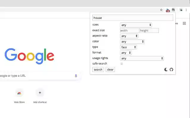 Advanced Image Search  from Chrome web store to be run with OffiDocs Chromium online
