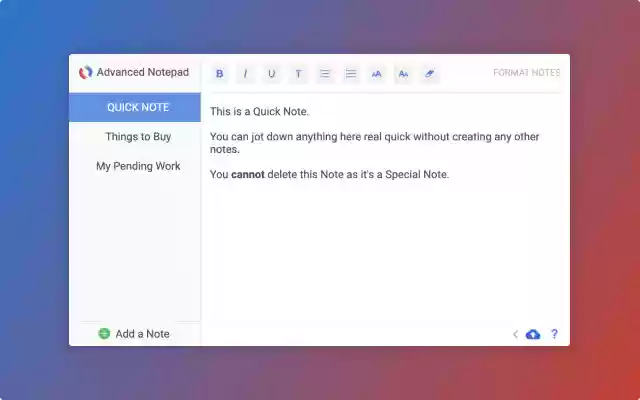 Advanced Notepad  from Chrome web store to be run with OffiDocs Chromium online