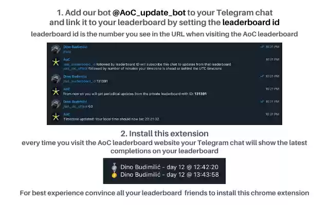 Advent of Code Telegram Bot  from Chrome web store to be run with OffiDocs Chromium online