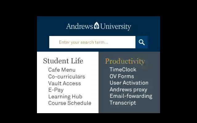 Andrews University dari kedai web Chrome untuk dijalankan dengan OffiDocs Chromium dalam talian