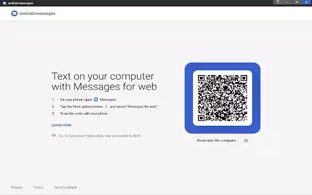 Android Messages For Web  from Chrome web store to be run with OffiDocs Chromium online