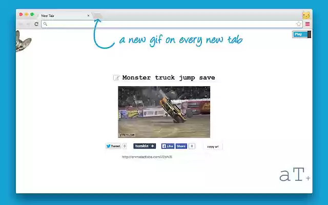 animetabs 新しいタブごとに新しい gif。 Chrome ウェブストアから OffiDocs Chromium オンラインで実行する