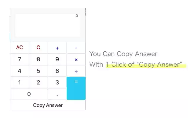 Answer Copy Calculator uit de Chrome-webwinkel om online met OffiDocs Chromium te worden uitgevoerd