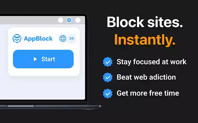 AppBlock Extension  from Chrome web store to be run with OffiDocs Chromium online