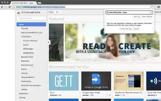 App Instance Tags  from Chrome web store to be run with OffiDocs Chromium online