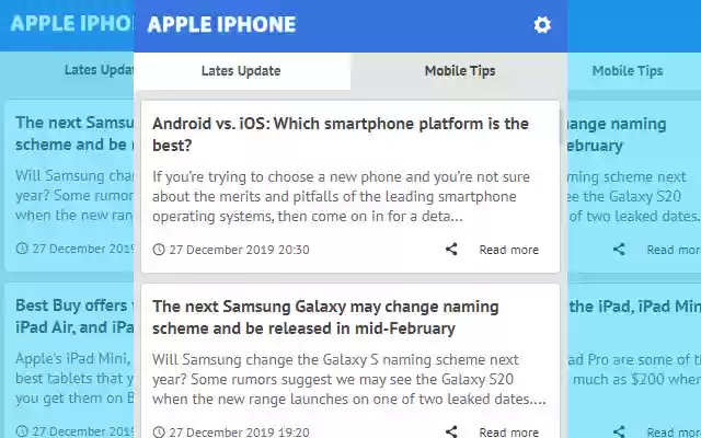 Apple iPhone Latest News Update  from Chrome web store to be run with OffiDocs Chromium online