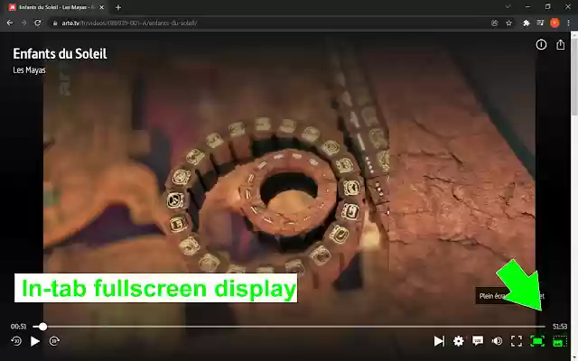 Arte.tv Mga karagdagang button para sa Player mula sa Chrome web store na tatakbo sa OffiDocs Chromium online