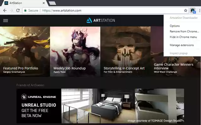 Artstation Downloader  from Chrome web store to be run with OffiDocs Chromium online