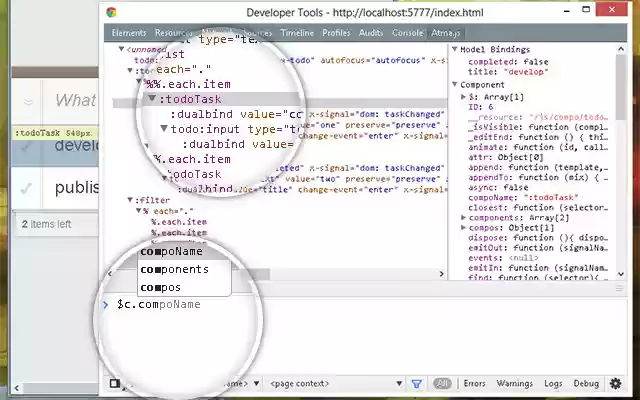 Atma.js DevTool de la boutique en ligne Chrome à exécuter avec OffiDocs Chromium en ligne