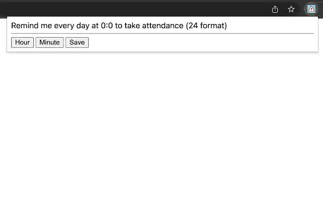 Attendance reminder  from Chrome web store to be run with OffiDocs Chromium online