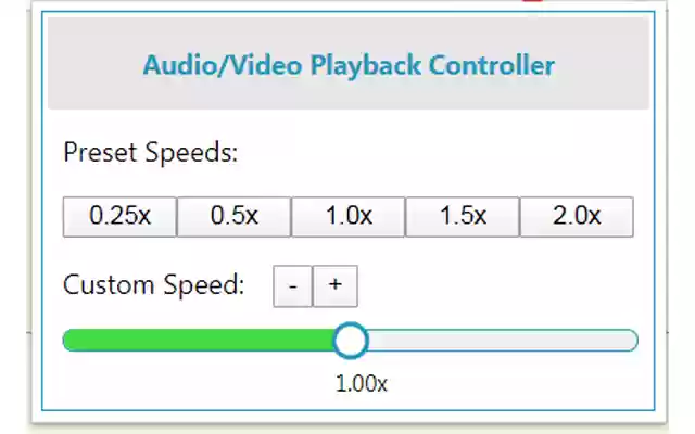 Audio/Video Playback Speed Controller from Chrome web store to be run with OffiDocs Chromium online Audio/Video Playback Speed Controller from Chrome web store to be run with OffiDocs Chromium online