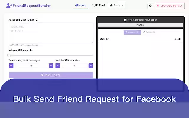 Auto Friend Request Sender for Facebook™️  from Chrome web store to be run with OffiDocs Chromium online