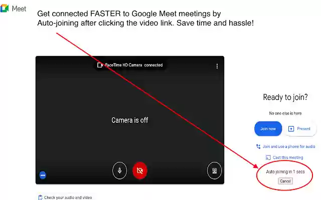 Auto join for Google Meet  from Chrome web store to be run with OffiDocs Chromium online