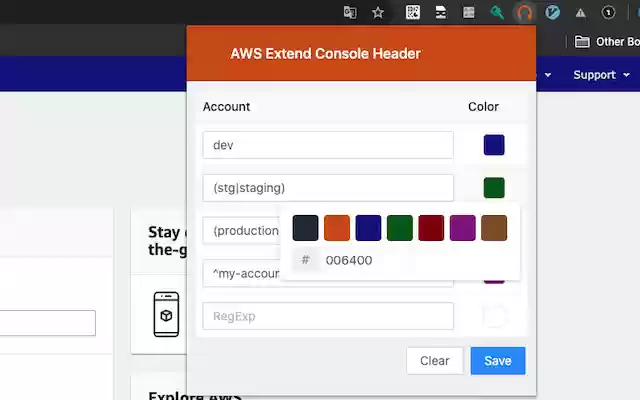 AWS Extend Console Header from Chrome web store to be run with OffiDocs Chromium online AWS Extend Console Header from Chrome web store to be run with OffiDocs Chromium online