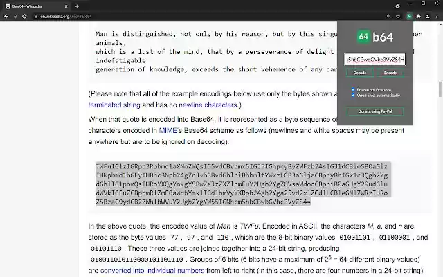 b64 decoding Base64 mudah dari toko web Chrome untuk dijalankan dengan OffiDocs Chromium online