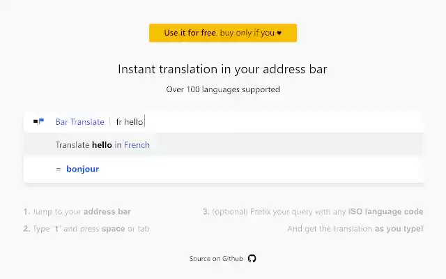 Chrome 网上商店的 Bar Translate 将与 OffiDocs Chromium 在线一起运行