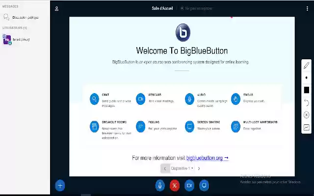 BigBlueButton Screenshare Extension  from Chrome web store to be run with OffiDocs Chromium online