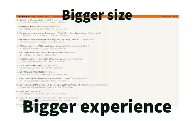 Bigger Hacker News  from Chrome web store to be run with OffiDocs Chromium online