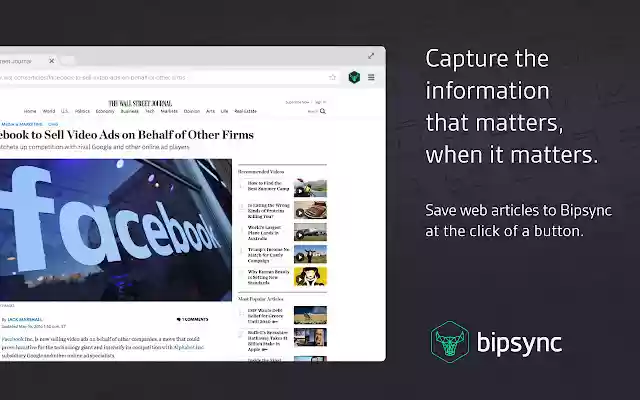 Bipsync Web Clipper  from Chrome web store to be run with OffiDocs Chromium online