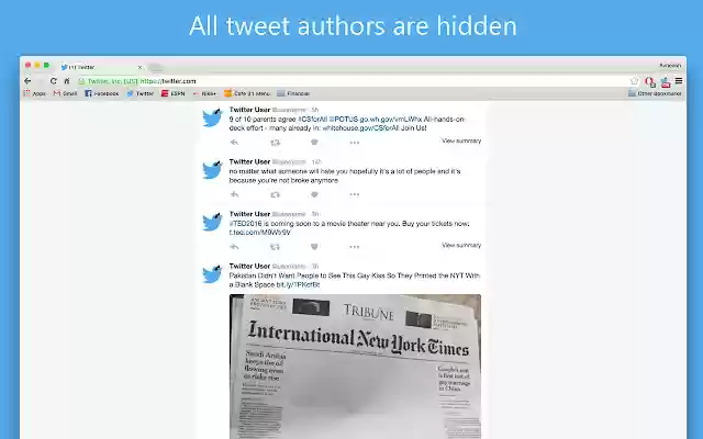 Blind Twitter  from Chrome web store to be run with OffiDocs Chromium online