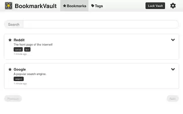 BookmarkVault  from Chrome web store to be run with OffiDocs Chromium online
