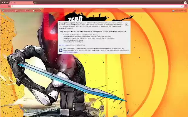 Borderlands 2 Zero Red and Gold  from Chrome web store to be run with OffiDocs Chromium online