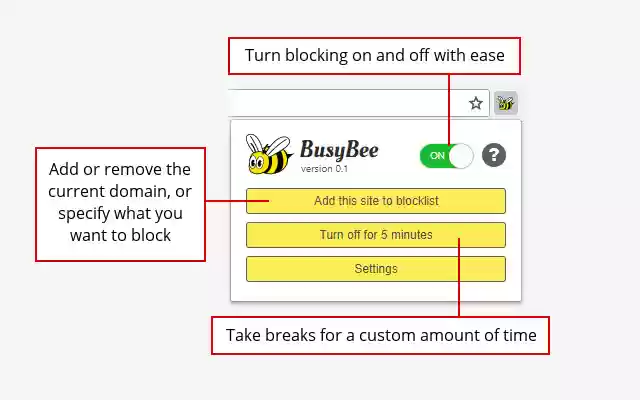 BusyBee dal Chrome Web Store da eseguire con OffiDocs Chromium online