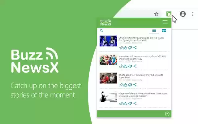 Buzz News X  from Chrome web store to be run with OffiDocs Chromium online
