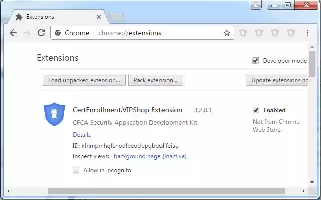 CertEnrollment.VIPShop Extension  from Chrome web store to be run with OffiDocs Chromium online