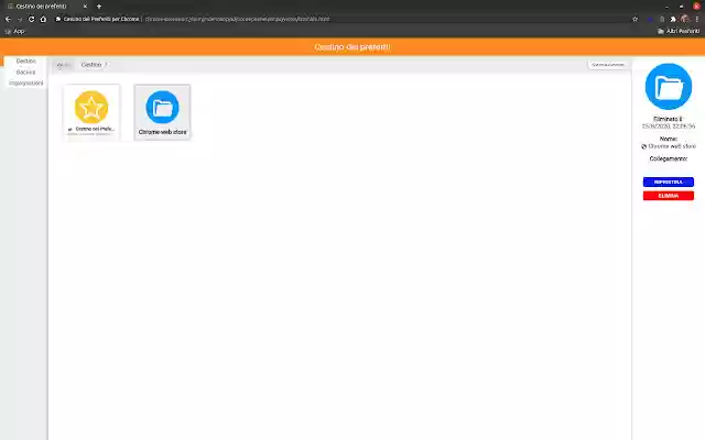 Cestino dei Preferiti per Chrome  from Chrome web store to be run with OffiDocs Chromium online