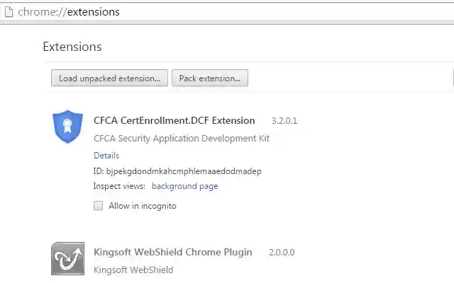 CFCA CertEnrollment.DCF Extension  from Chrome web store to be run with OffiDocs Chromium online