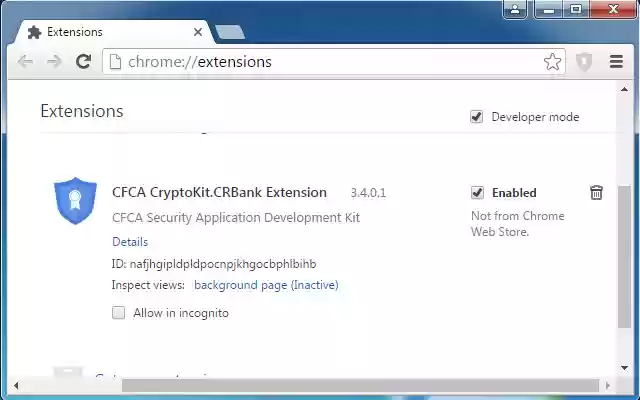 CFCA CryptoKit.CRBank-Erweiterung aus dem Chrome-Webshop, die mit OffiDocs Chromium online ausgeführt werden soll