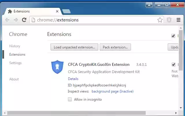 Chrome 网上商店的 CFCA CryptoKit.GuoXin 扩展将与 OffiDocs Chromium 在线运行