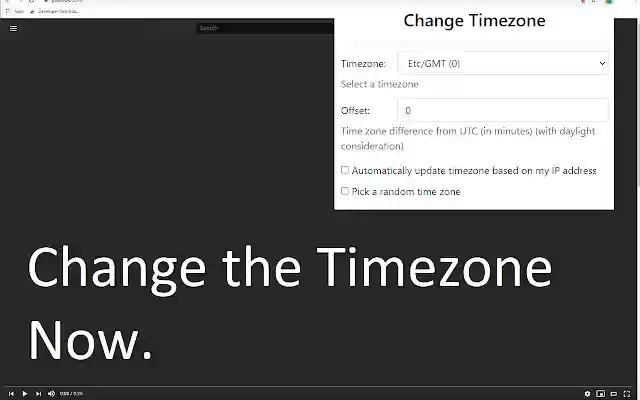 Change Timezone for Google Chrome™  from Chrome web store to be run with OffiDocs Chromium online