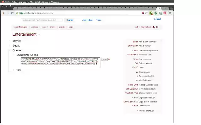 CheckVist Encryption from Chrome web store to be run with OffiDocs Chromium online CheckVist Encryption from Chrome web store to be run with OffiDocs Chromium online