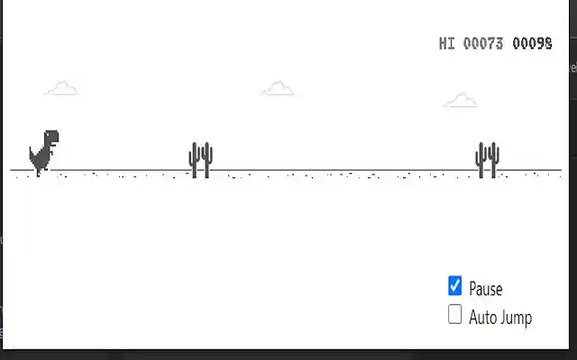 Chrome Dino Offline Game  from Chrome web store to be run with OffiDocs Chromium online