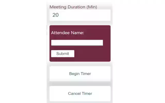 Chrome Timer Variable Attendees  from Chrome web store to be run with OffiDocs Chromium online