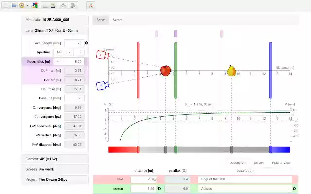 CinemaVision Shot Calculator  from Chrome web store to be run with OffiDocs Chromium online