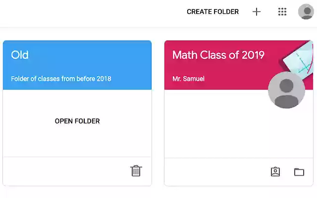 Classroom Folders  from Chrome web store to be run with OffiDocs Chromium online