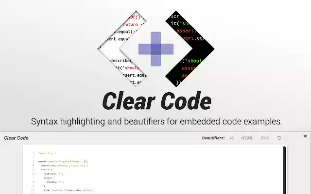 Clear Code  from Chrome web store to be run with OffiDocs Chromium online