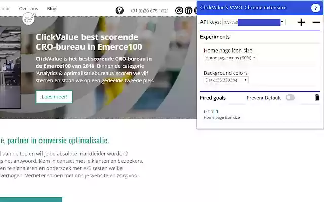 ClickValues VWO Chrome extension from Chrome web store to be run with OffiDocs Chromium online ClickValues VWO Chrome extension from Chrome web store to be run with OffiDocs Chromium online