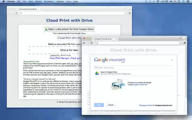 Cloud Print cu Drive din magazinul web Chrome va fi rulat cu OffiDocs Chromium online