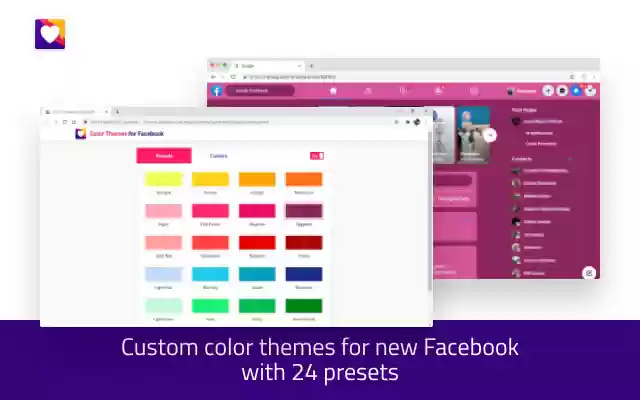 Mga Kulay na Tema para sa Facebook mula sa Chrome web store na tatakbo sa OffiDocs Chromium online
