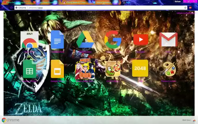 Colourful Zelda Theme by Raihaan Ali  from Chrome web store to be run with OffiDocs Chromium online