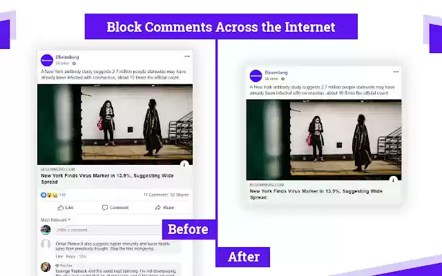 CommentBlock: Evite comentários e distrações da loja virtual do Chrome para serem executados com OffiDocs Chromium online