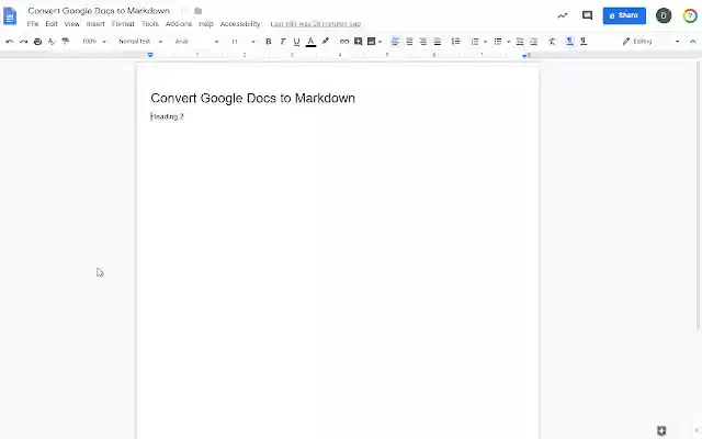 ConvertDocs2Markdown із веб-магазину Chrome для запуску за допомогою OffiDocs Chromium онлайн