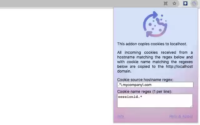 CookieSync: syncs cookies to localhost  from Chrome web store to be run with OffiDocs Chromium online