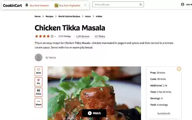 CookinCart | One click Grocery Purchase  from Chrome web store to be run with OffiDocs Chromium online