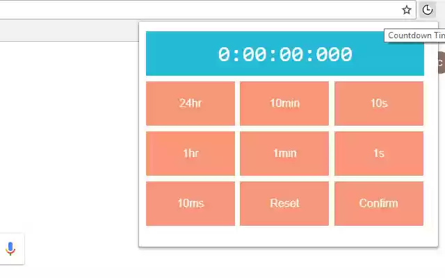 Count Down Timer  from Chrome web store to be run with OffiDocs Chromium online