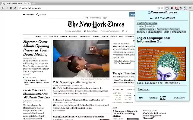 CourseraBrowse  from Chrome web store to be run with OffiDocs Chromium online